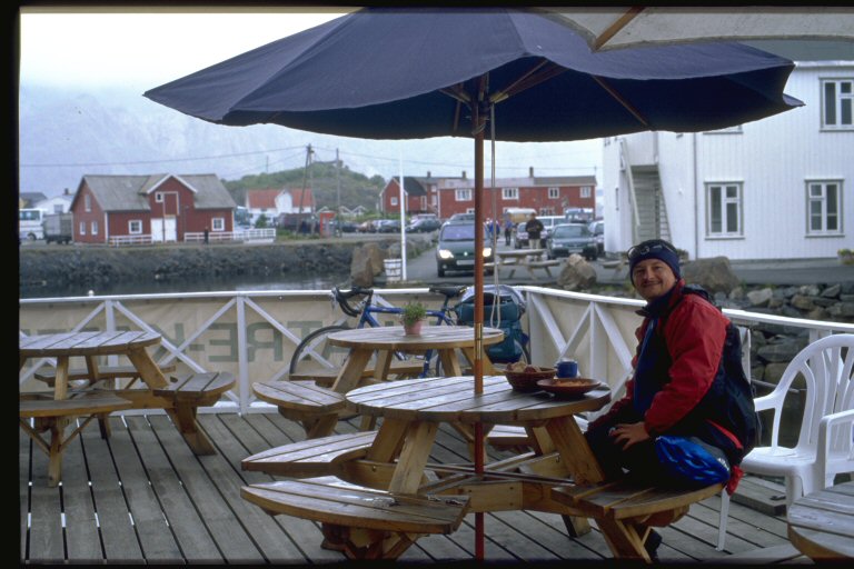Sitting in front of bacalhau in Henningsvaer