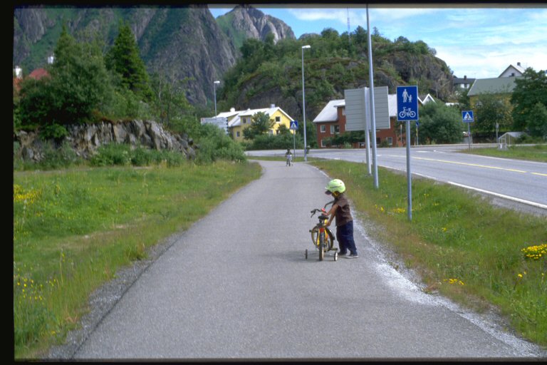 On a cycling path in Svolvaer