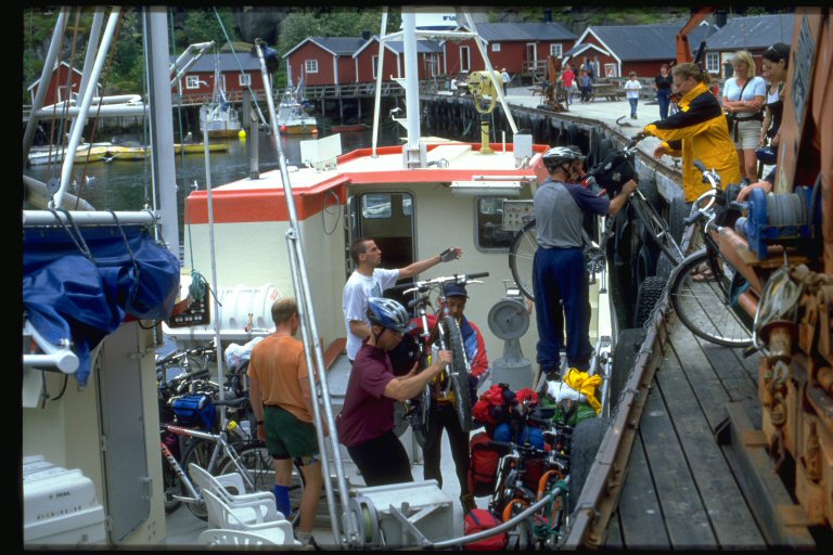 The bicycle boat ferrying from Ballstad to Nusfjord